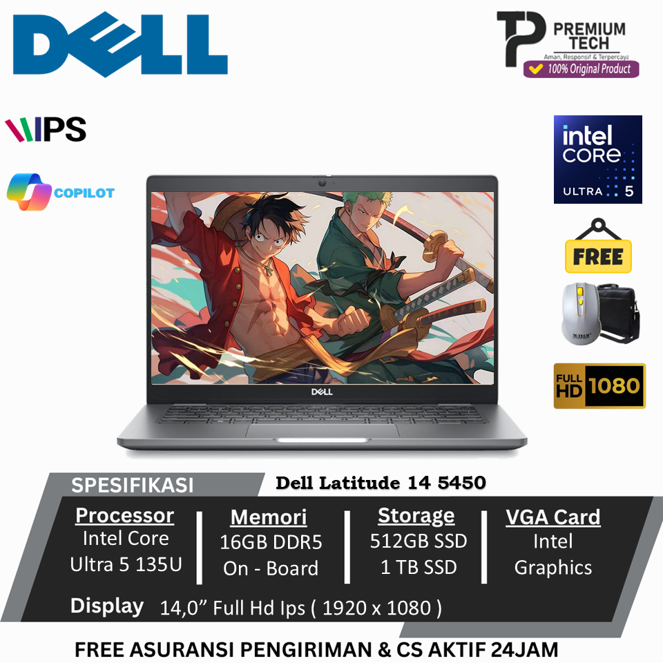 Laptop DELL LATITUDE 14 5450 Intel ULTRA 5 135U 16GB DDR5 2TB SSD FHD IPS Windows 11 Home