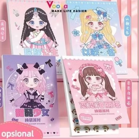 BUKU STIKER PRINCESS LUCU AESTHETIC​ | DIY STICKER BOOK DRESS UP CHARACTER