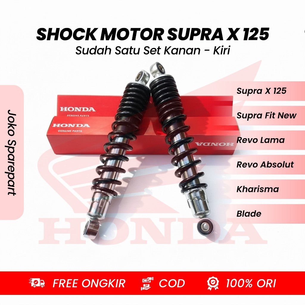 SHOCK MOTOR ORIGINAL HONDA SUPRA X 125, REVO, SUPRA FIT, & KHARISMA SET KANAN KIRI
