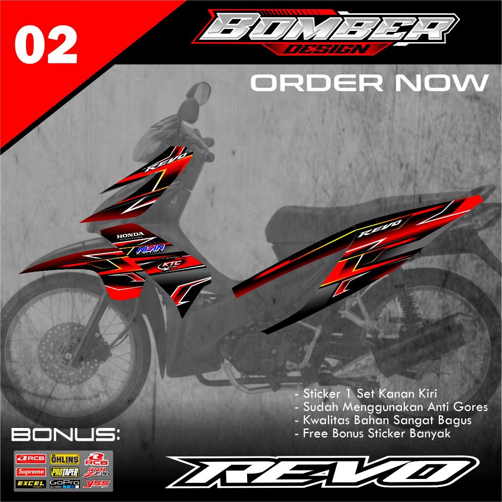 (BISA COD) Stiker Striping List Variasi Motor Revo Absolute - Sticker Striping Motor Revo Absolute B