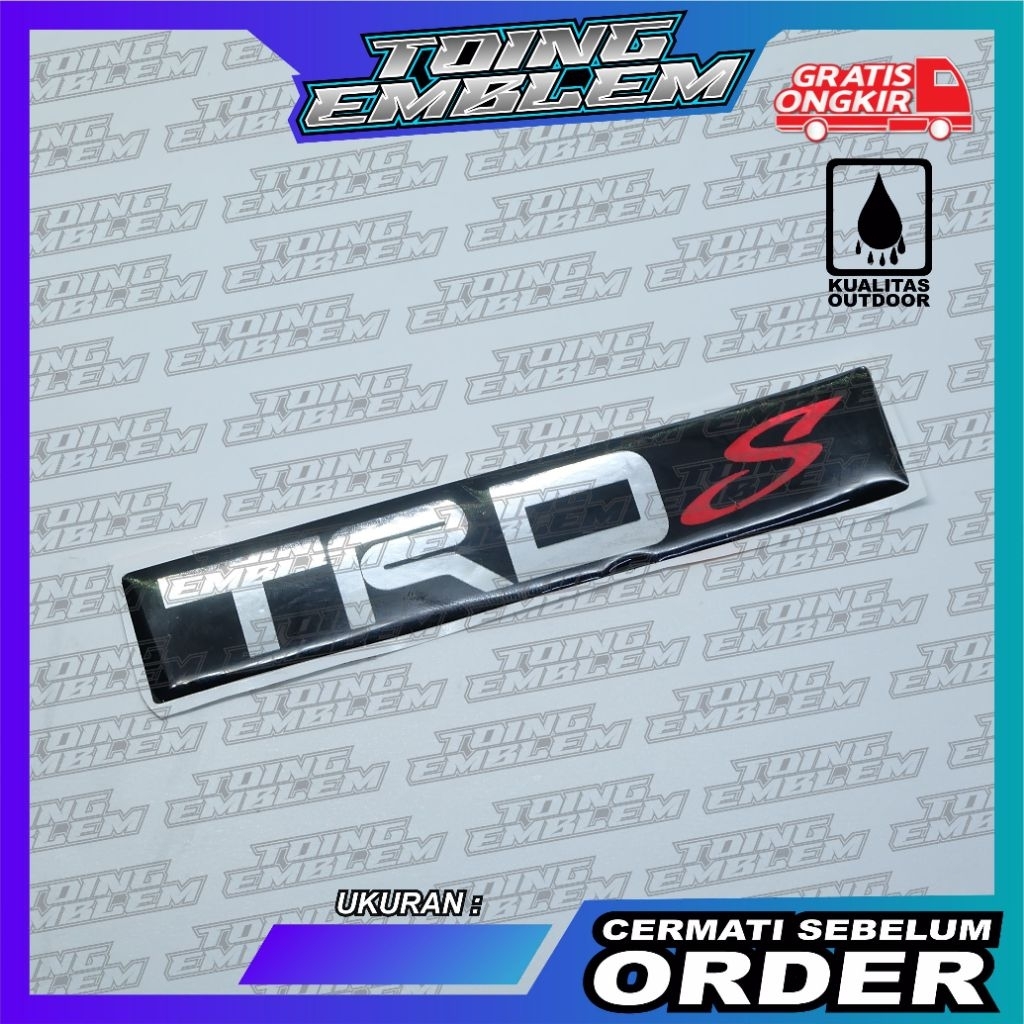 emblem bagasi TRD S / emblem bagasi toyota / emblem bagasi toyota agya
