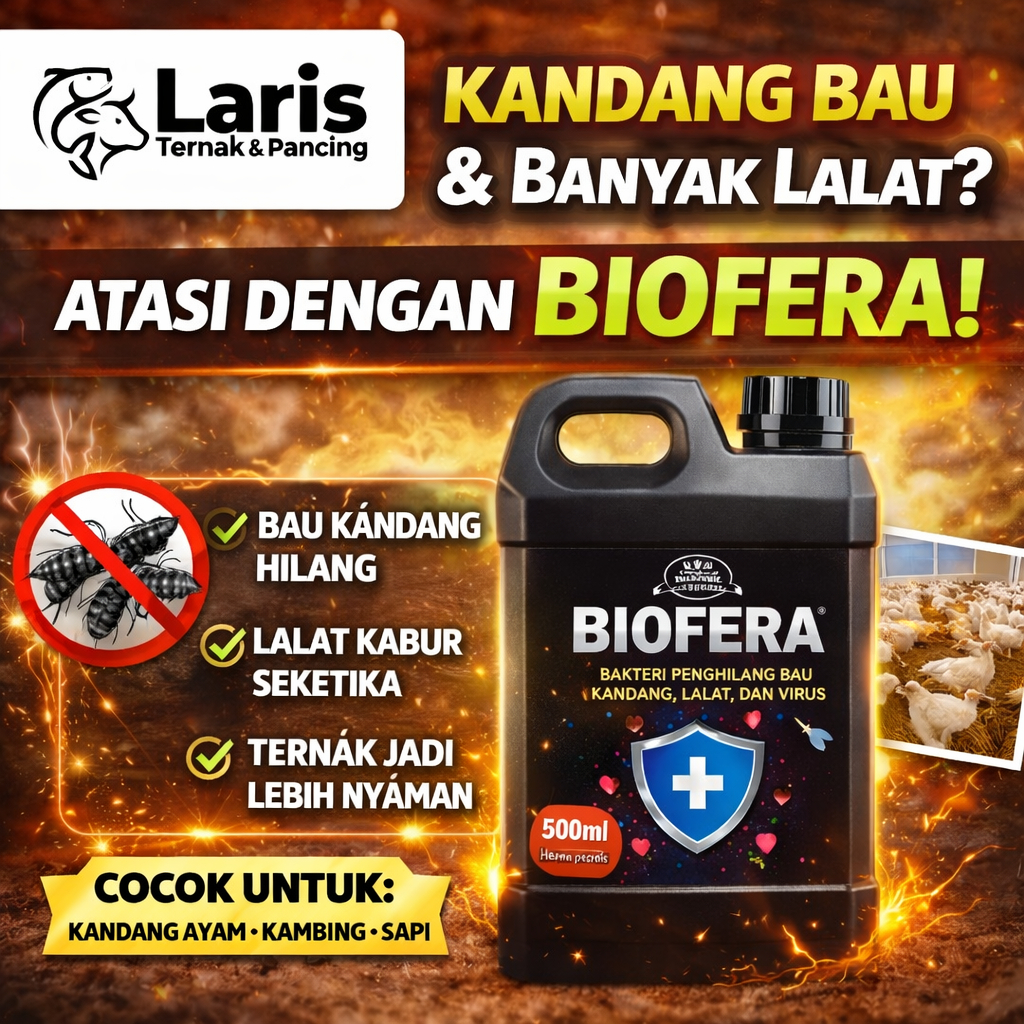 Biofera 500ml Penghilang Bau Kandang & Anti Lalat Ampuh | Obat Kandang Ayam Sapi Kambing