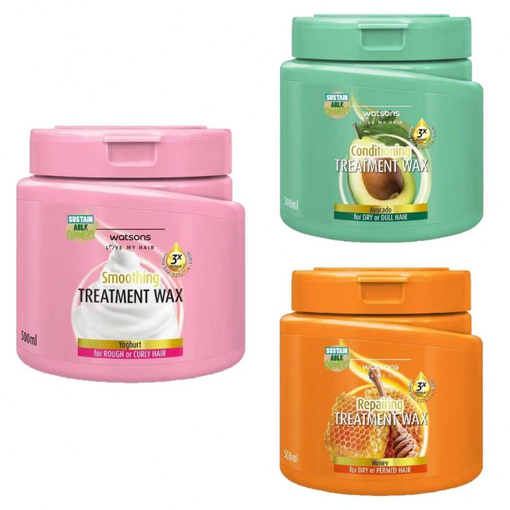 WATSONS AVOCADO CONDITIONING TREATMENT WAX 500ML HONEY REPAIRING YOGURT SMOOTHING HAIR MASK CREAMBAT