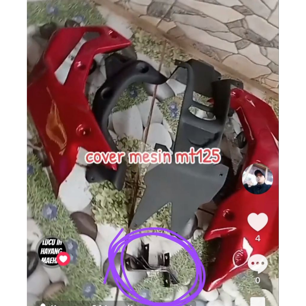 breket cover mesin mt125