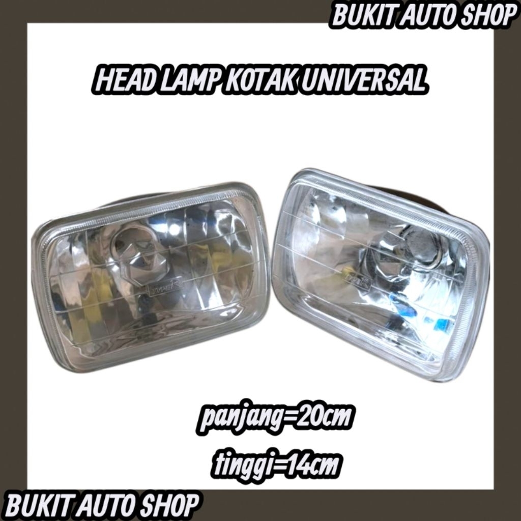 HEAD LAMP H4 UNIVERSAL 7IN KOTAK / KOTAK KRISTAL HARGA 1SET 2PC