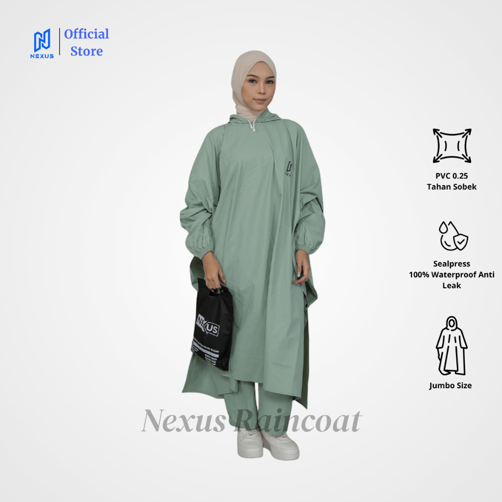 NEXUS - Jas Hujan Ponco Pastel Model Kelelawar Jumbo Tebal Kuat