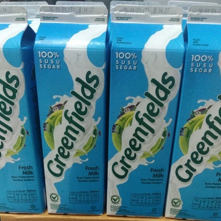 Susu Greenfields Fresh Milk 1 Liter tanpa tutup