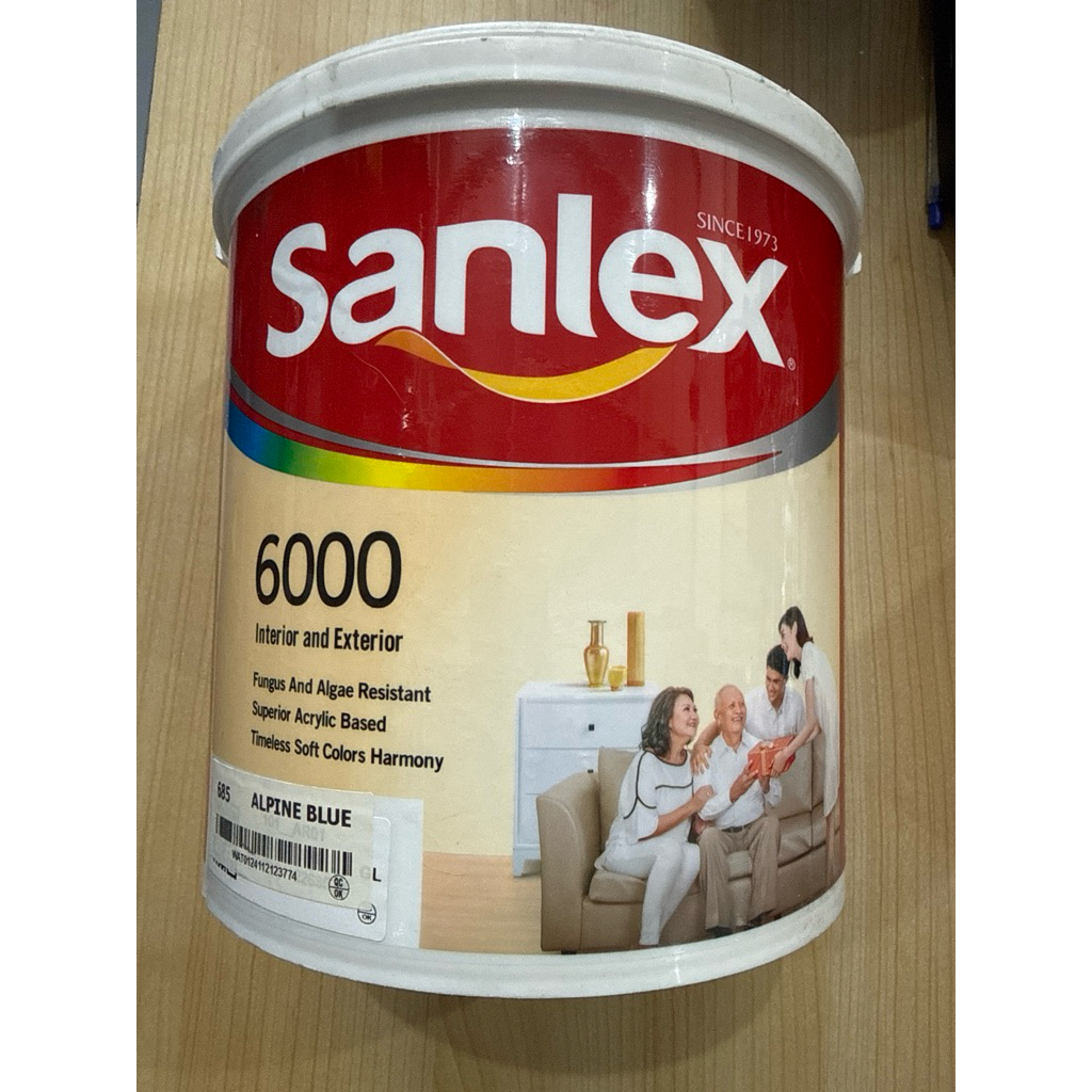 Cat Tembok Sanlex 6000 Putih 5KG - Interior & Eksterior, Daya Rekat Kuat