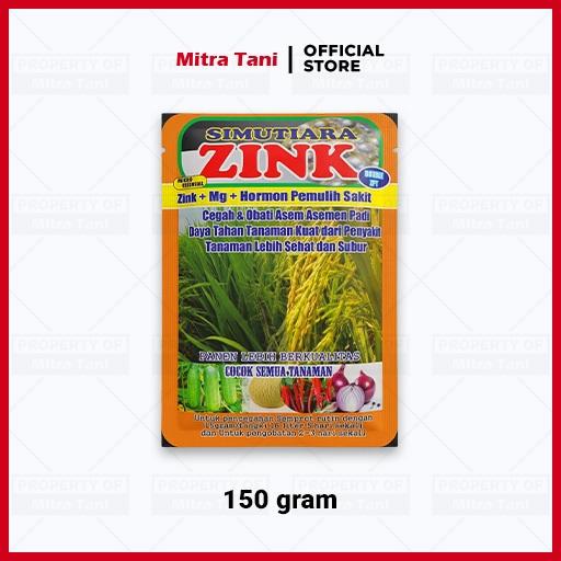 SIMUTIARA ZINK Pupuk Hormon Pemulih Asem Aseman Padi Original 150 Gram