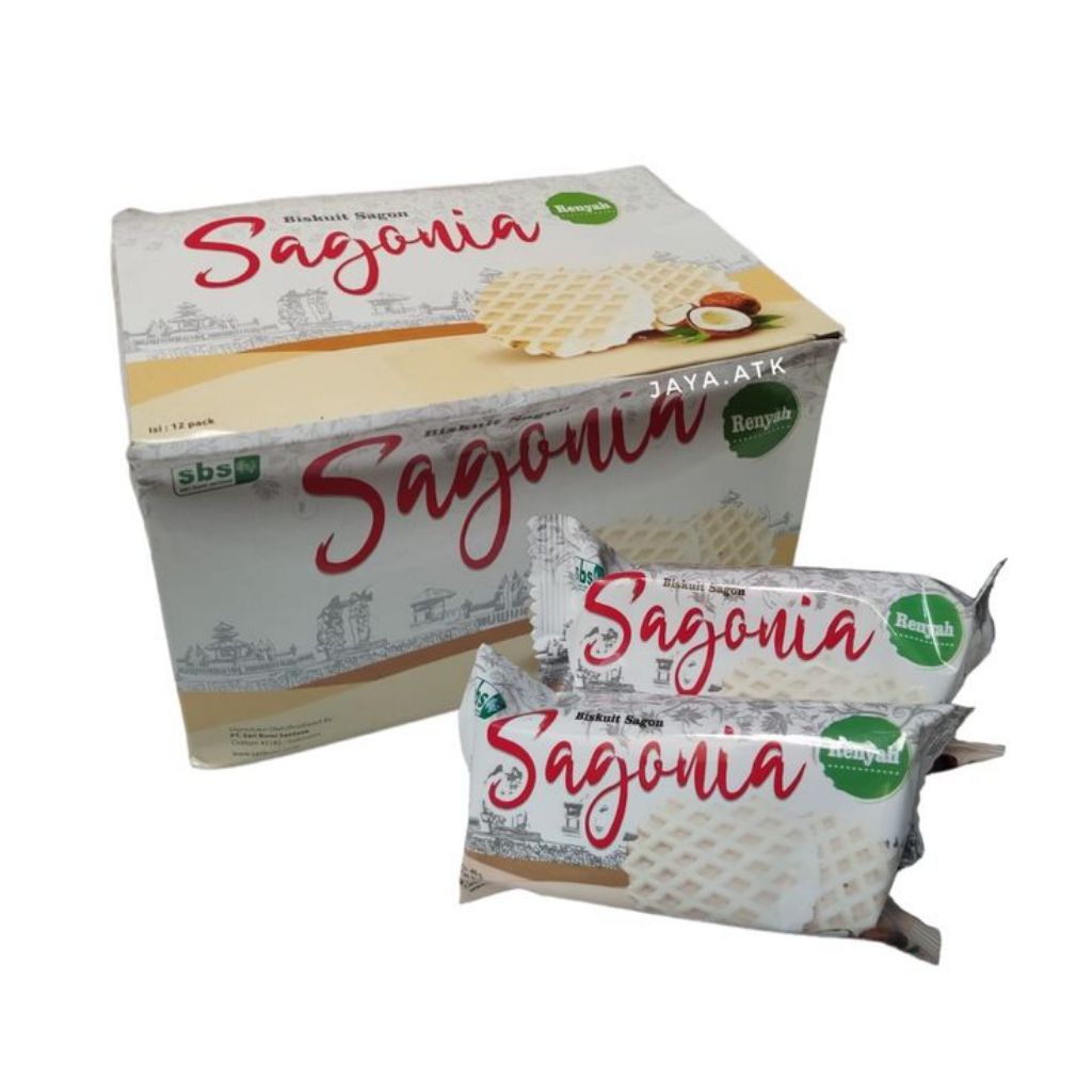 Biskuit Sagon Sagonia Kelapa 12 Pcs - Renyah, Halal, Rasa Kelapa