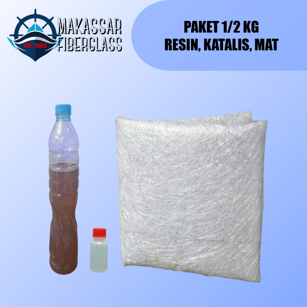 PAKET RESIN KATALIS MAT 1/2 KG / LEM FIBER, PENGERING, DAN SERAT KAIN