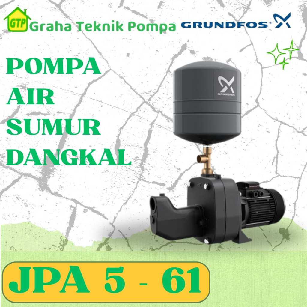 Grundfos JPA 5 - 61 Pompa Air Sumur Dangkal Otomatis