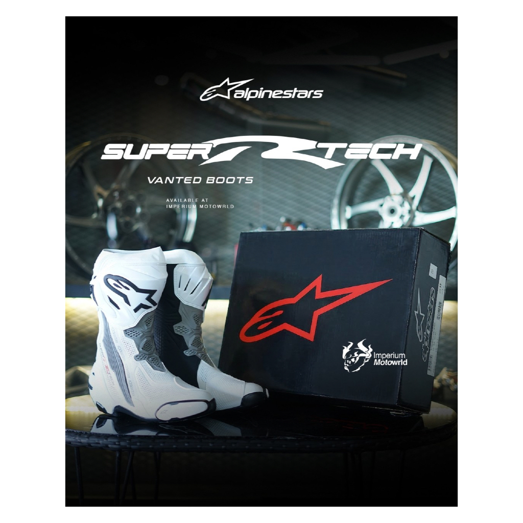 ALPINESTARS SUPERTECH R VENTED BOOTS | RACING SHOES SEPATU BALAP