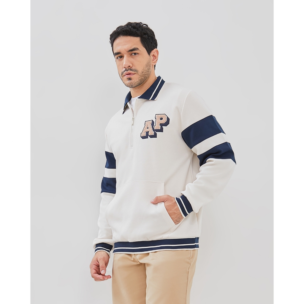 ARNOLD PALMER Sweatshirt Towel Embroidery Varsity Cream Pria - P-EBBI19-P1