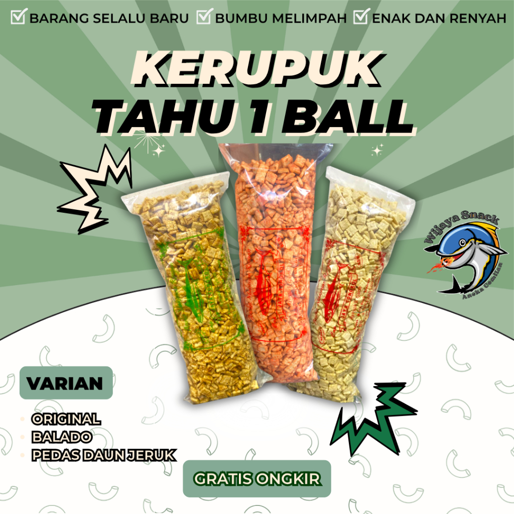 (1BALL)Kerupuk RAMBAK TAHU atau kerupuk TAHU cemilan medan
