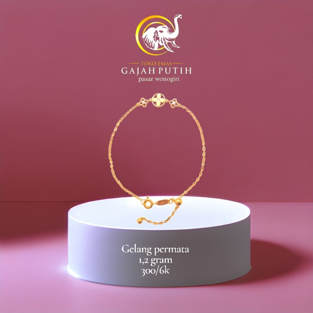 Gelang emas permata 1,2 gram