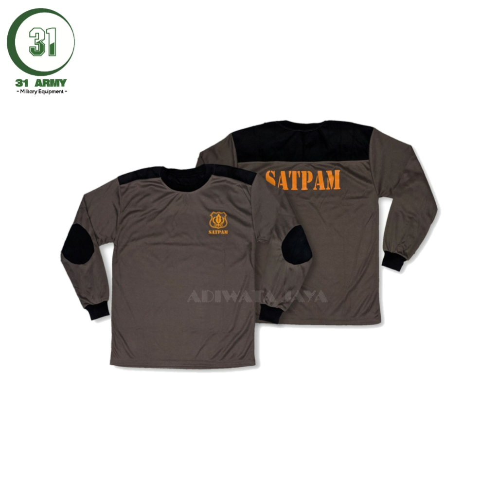 Kaos Bantalan Satpam Coklat Lengan Panjang