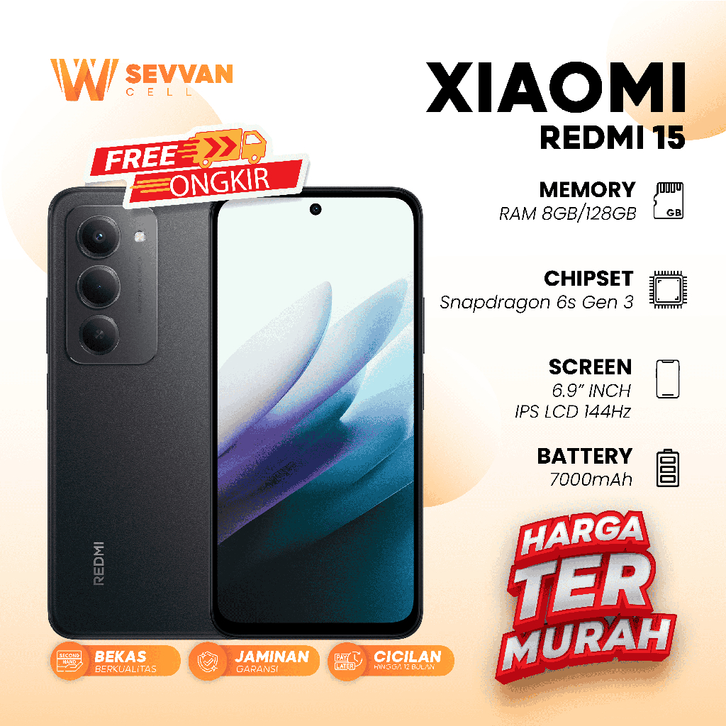Handphone Redmi 15 Ram 8 128 GB