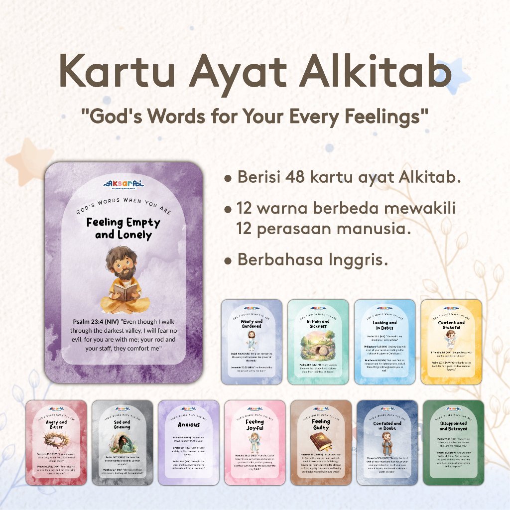 Flashcard AKSARAI Ayat Alkitab Bahasa Inggris God's Words