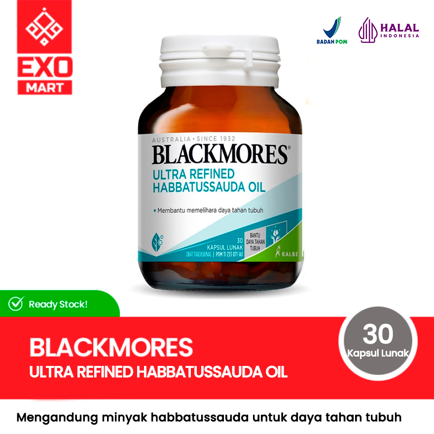 Blackmores Ultra Refined Habbatussauda Oil 30 Kapsul Lunak | Minyak Habbatussauda