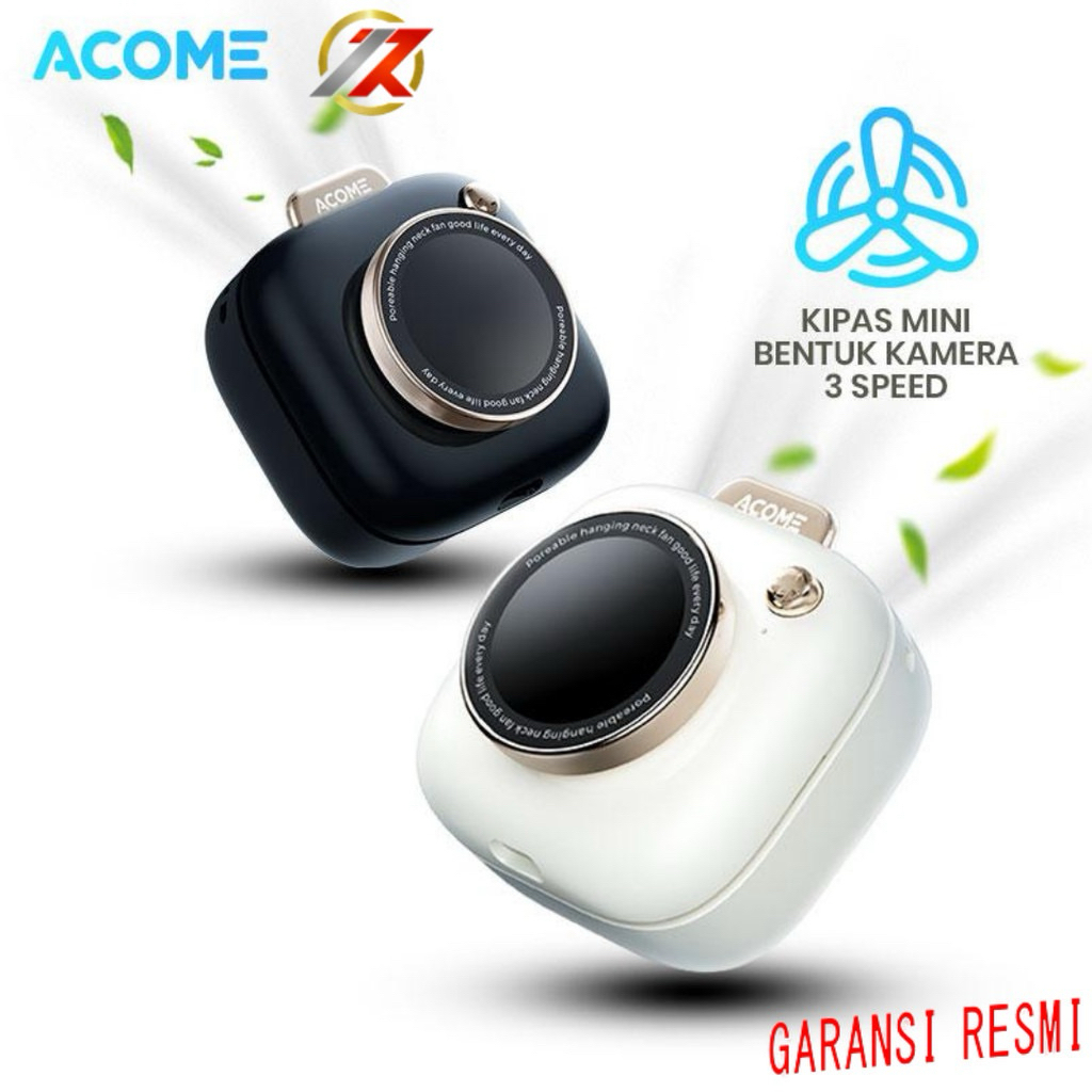 ACOME AF002 Mini Fan Kipas Angin Desain Kamera Kipas Mode Senyap Kipas Meja Kipas Jepit Portable Fas