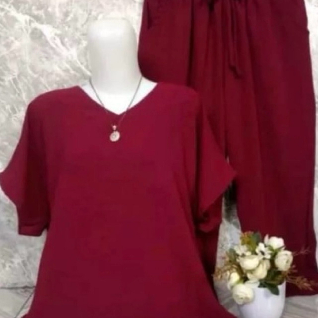 SETELAN CRINKLE ANDIN TERBARU//BAJU MURAH SETELAN TERBARU CRINKLE/PAJAMAS LENGAN PENDEK