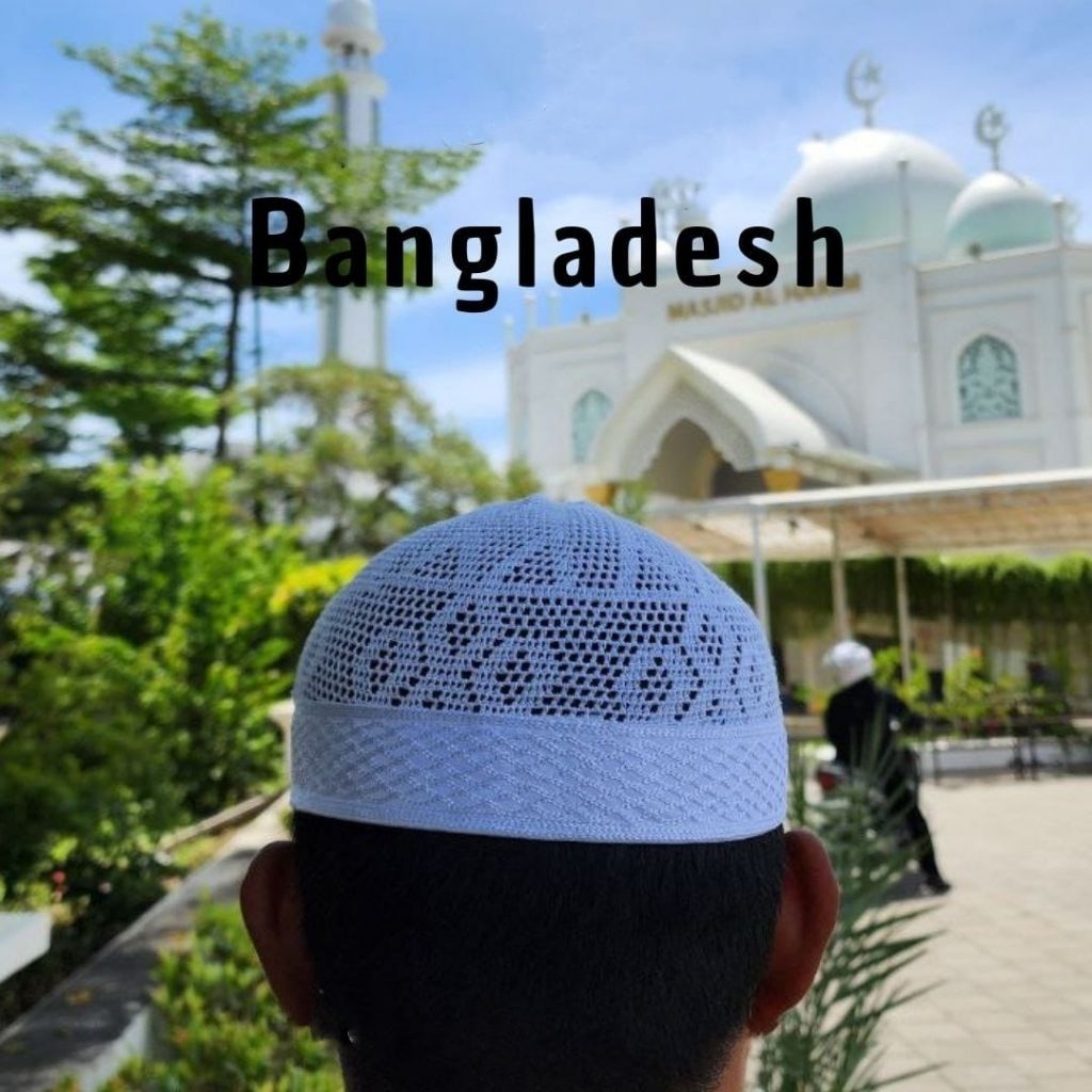 Peci Bangladesh Premium/Peci Haji Putih Dewasa Dan Remaja/Peci Rajut Madinah Premium/Oleh-oleh Haji 