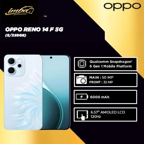 OPPO RENO 14F 5G PENYIMPANAN 8GB/256GB GARANSI RESMI INDONESIA
