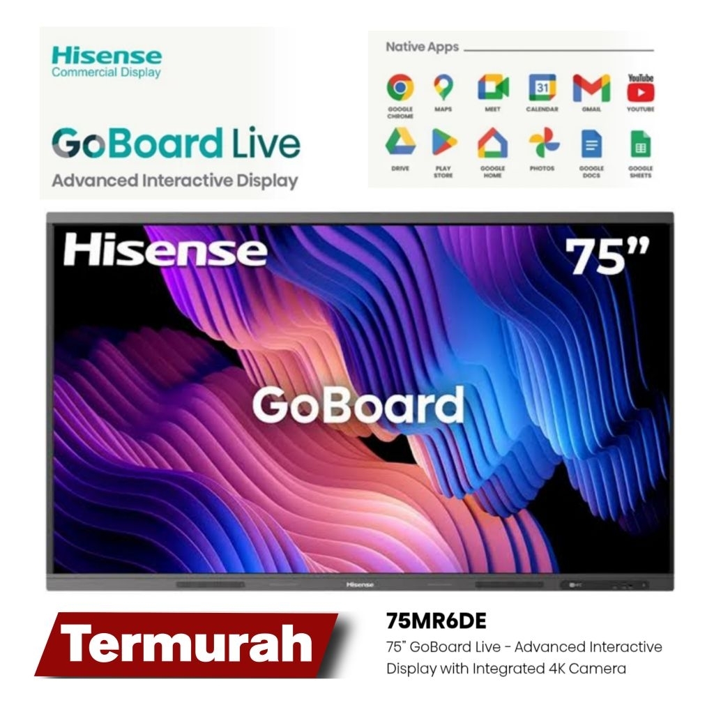 HISENSE GoBoard Live 75 Inch Interactive Touch Display 75MR6DE Interactive Touch TV Kontrol via IP &