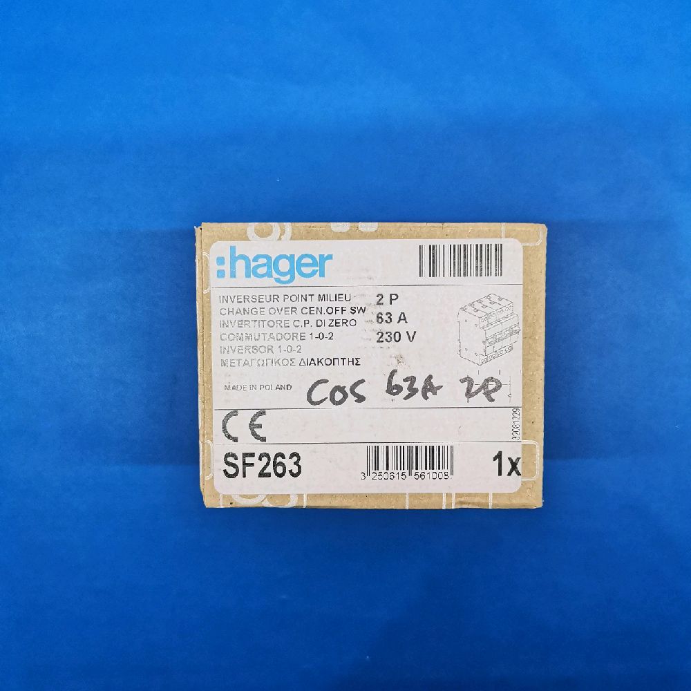 SF263 MCB Handle COS OHM Saklar 63A Amper 2P Phase Hager
