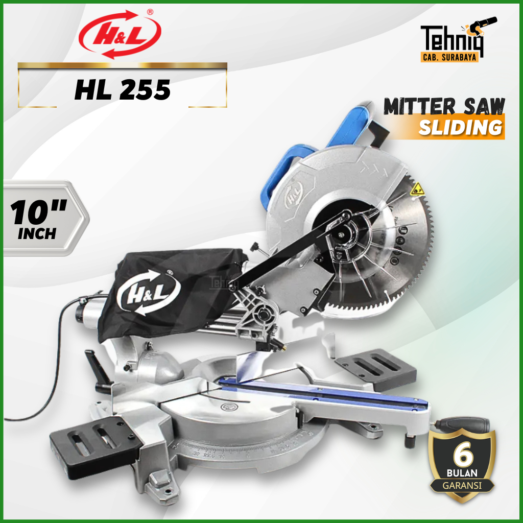 Mesin Gergaji H&L HL 255 Electric Miter Saw Sliding 10 Inch