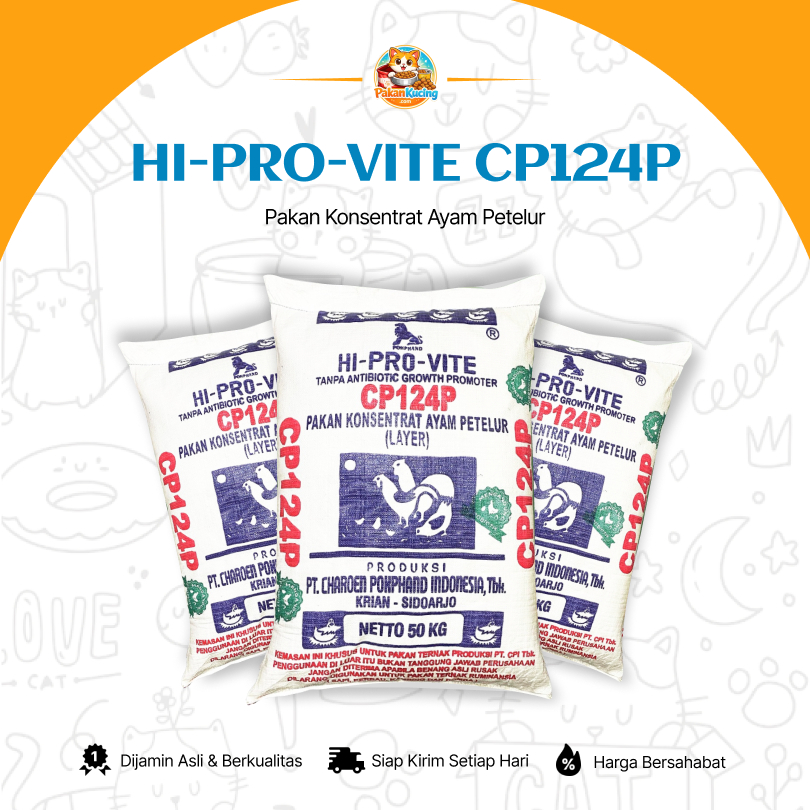 HI-PRO-VITE CP124P - Pakan Sentrat Ayam Petelur - Charoen Pokphand | Untuk Ayam Petelur (Layer) | 20