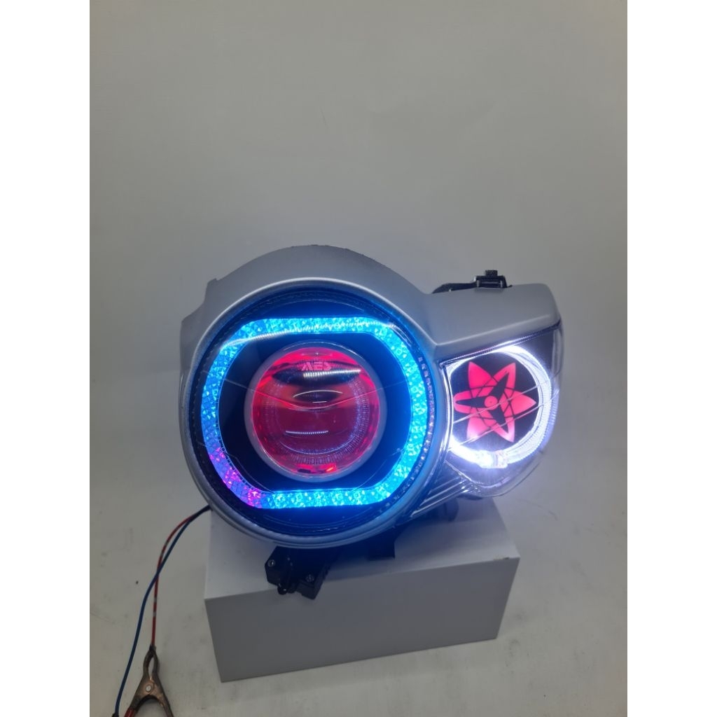 Lampu Tiger Pece Set Biled Gen 2 RGB Sharingan Putar Motor Full RGB Lampu Depan Tirev Tiger Revo