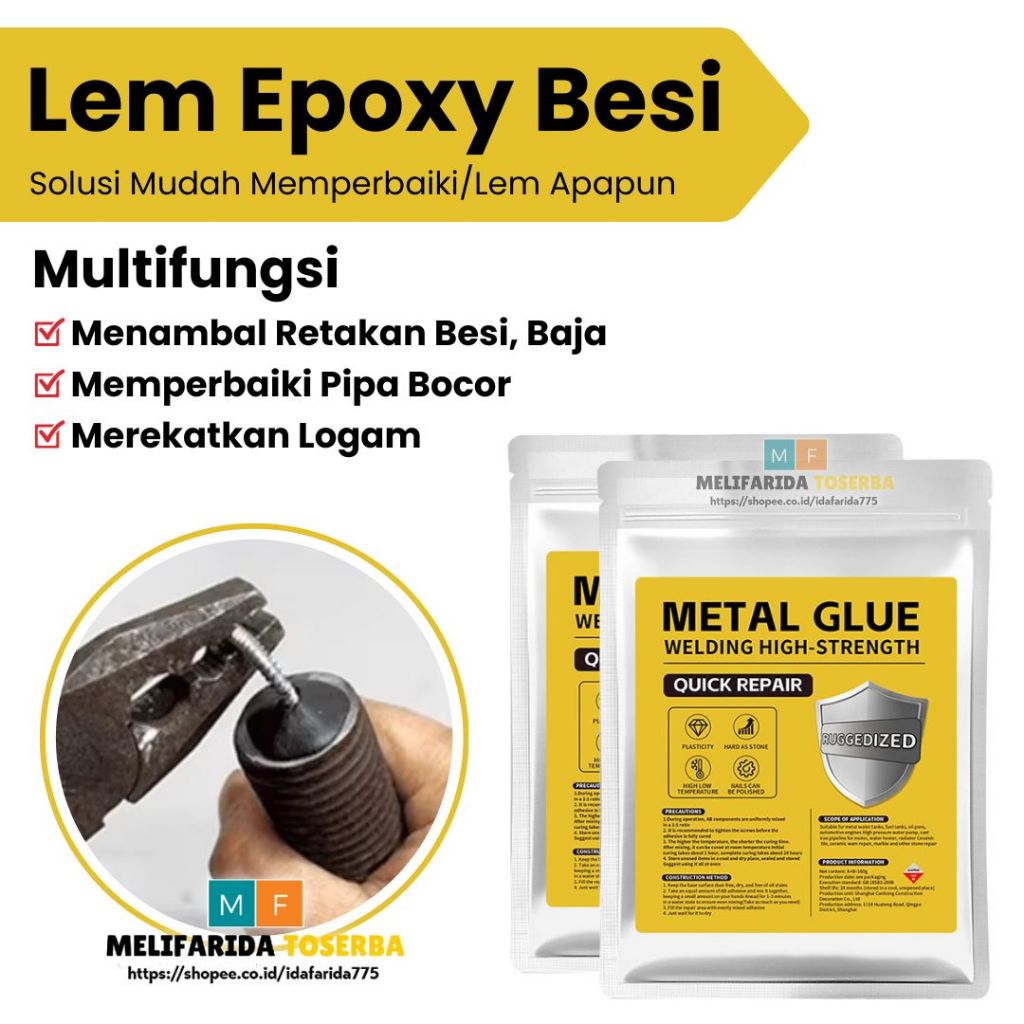 Lem AB Besi Super Kuat Tahan Panas Kafuter Lem Perekat Super Untuk Reparasi Mobil / Rumah -Lem Besi 