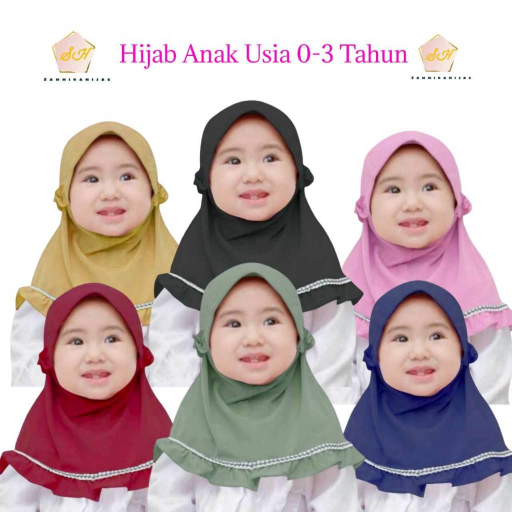 Jilbab Anak Ped Picot Usia 0 6 Bulan - 3 Tahun / Jilbab Bayi Newborn Lucu Kerudung Anak Basic Premiu