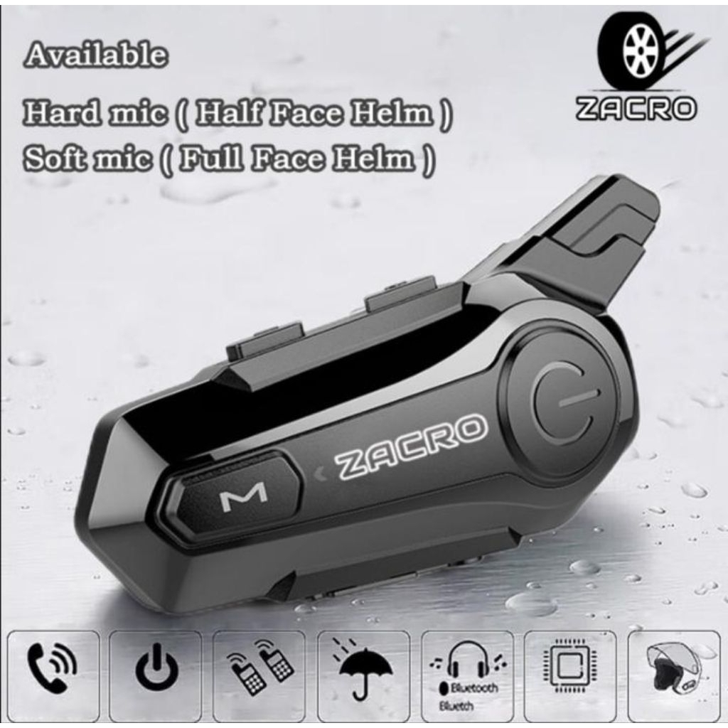 HELM INTERCOM ZACRO E1 BLUETOOTH 5.0 FM RADIO ORIGINAL