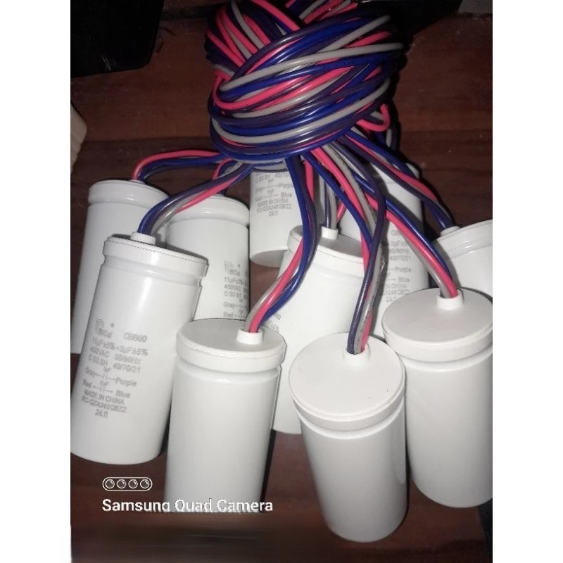 KAPASITOR MESIN CUCI 2TABUNG CBB60 11+3UF BICAI ORIGINAL SHARP