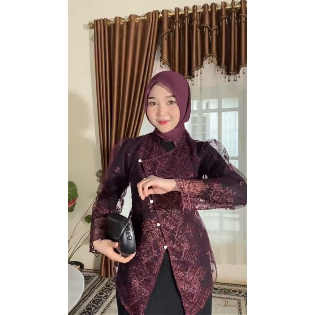 outer brokat kebaya janggan / outer tunik brokat modern / outer kebaya wisuda pesta