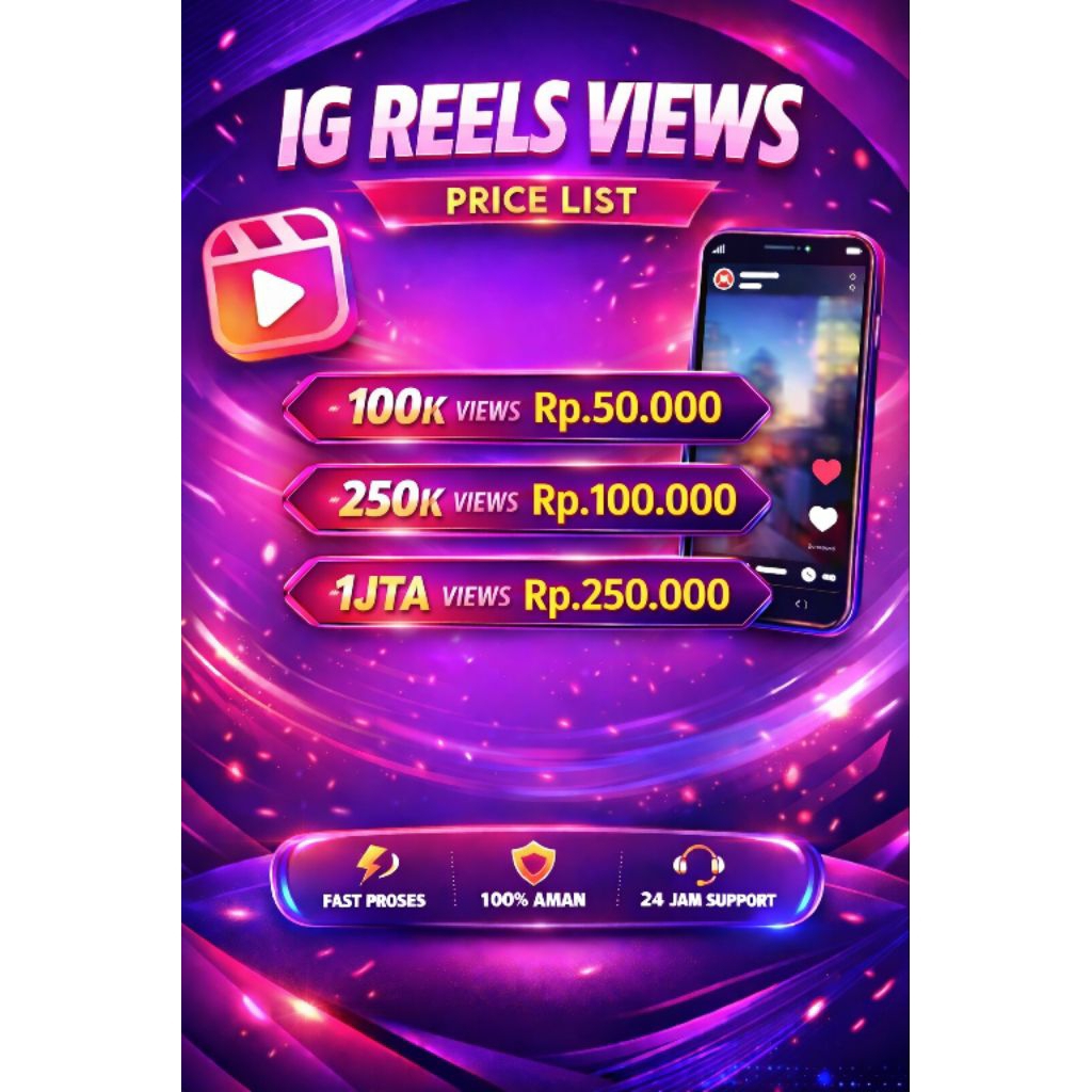 PROMO REELS VIEWS IG (PERMANEN/REAL)