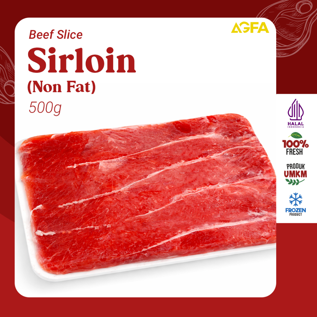 Sirloin 500 gram / Sirloin Slice / Beef Slice sirloin / Daging grill / Sirloin Halal / Beef slice no