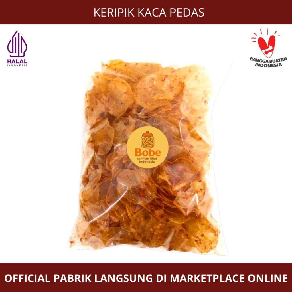 [Toko Kue Bobe[ - Keripik Kaca Pedas - Snack Kiloan