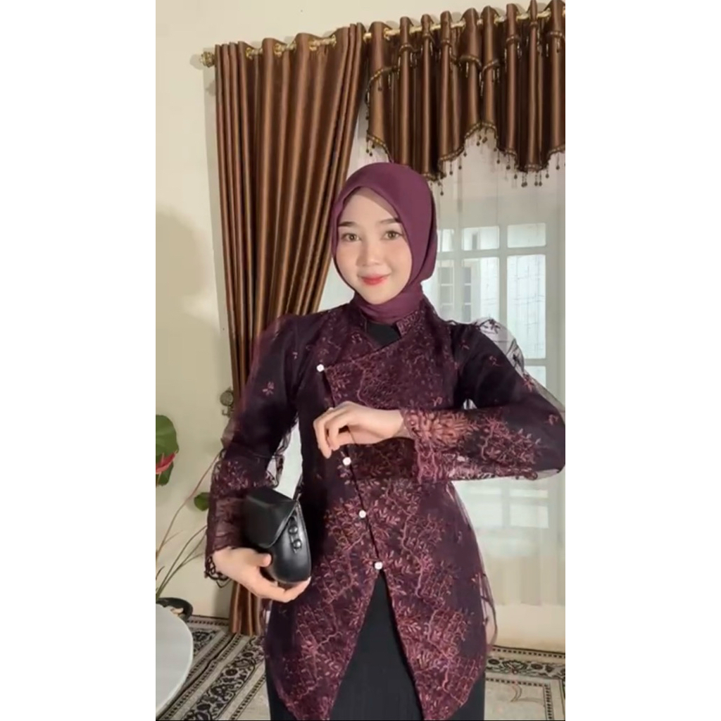 outer brokat kebaya janggan / outer tunik brokat modern / outer kebaya wisuda pesta