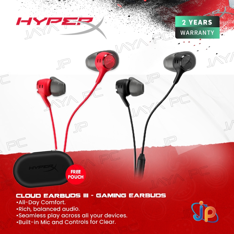 HyperX Gaming Headset Cloud Earbuds III - Earphone With Mic Wired