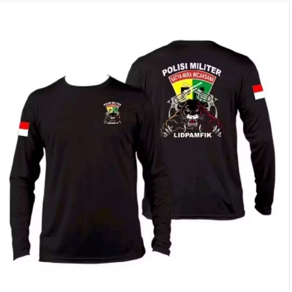 KAOS LENGAN PANJANG POLISI MILITER LIDPAMFIK MOTIF MACAN KUMBANG