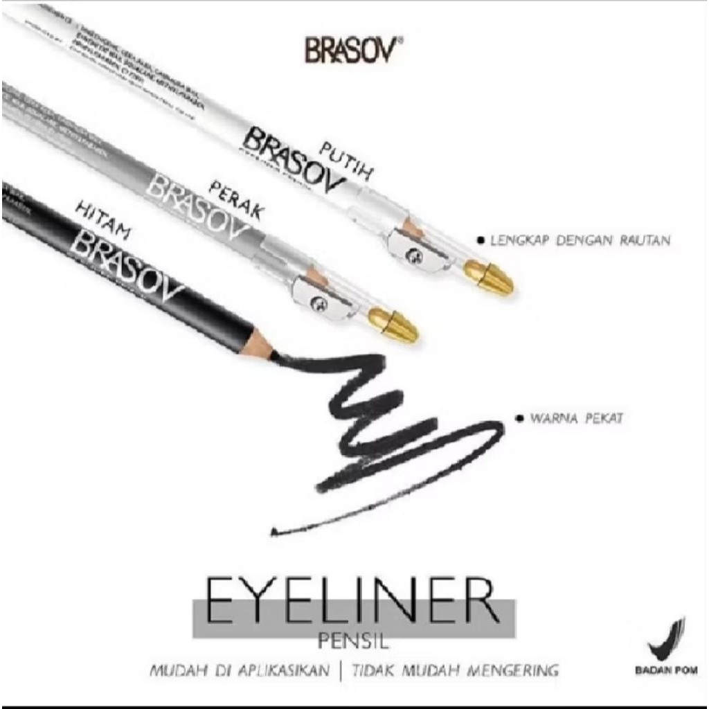 [TSARAYA] BRASOV PENSIL EYELINER + SERUTAN EYELINER BAWAH MATA 1,1GR