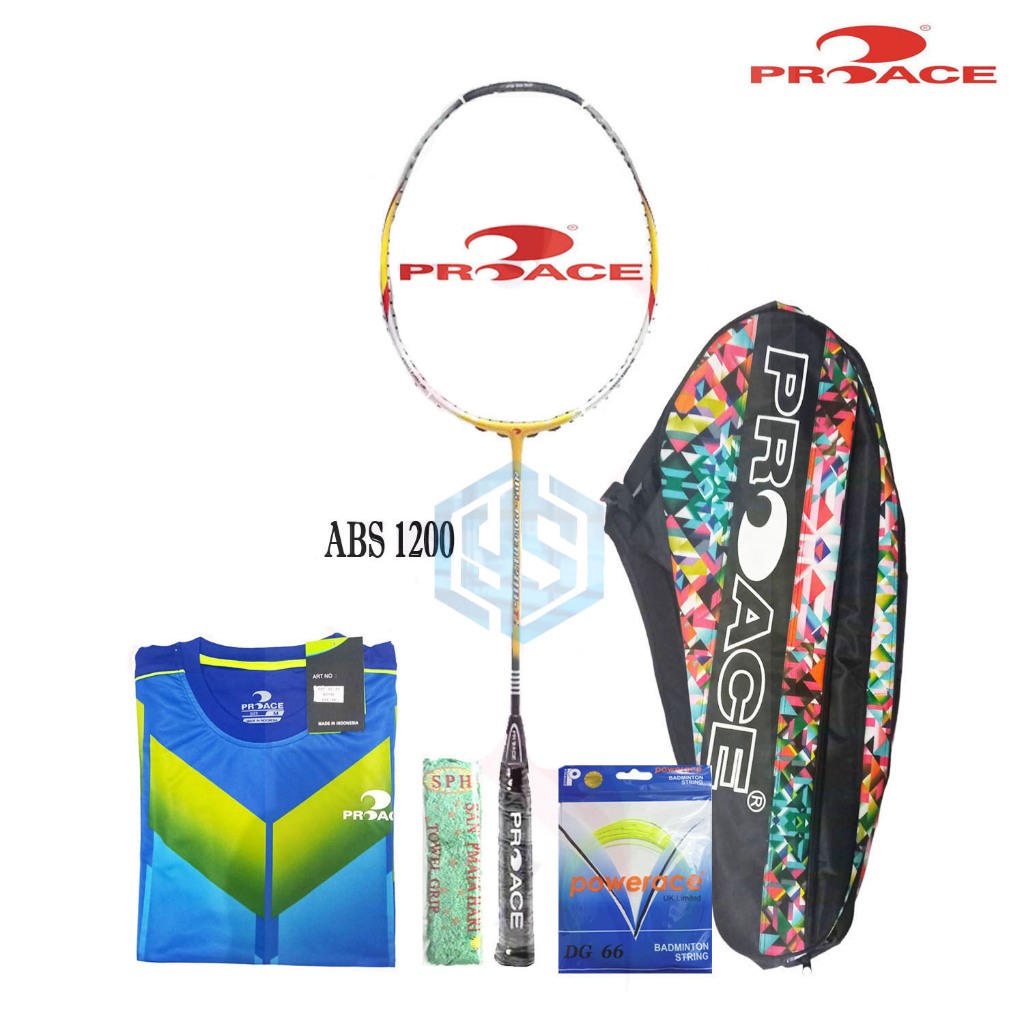 Raket Badminton ProAce ABS 1200 Bonus Komplit Pro Ace ABS 1200