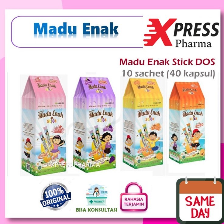 XPRESS  Madu ENAK STIK DOS Anak Leci Anggur Jeruk Ori Madurasa Tj Stick BOX