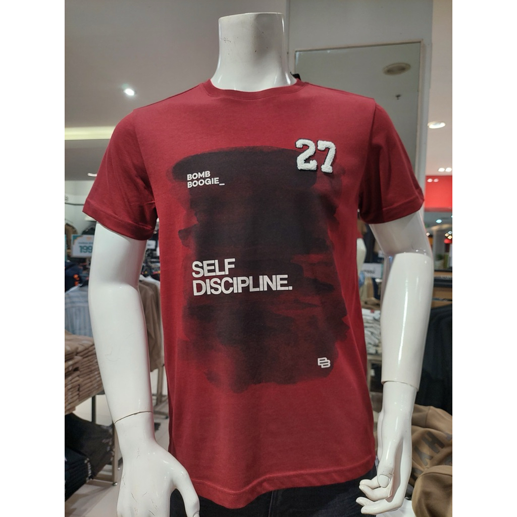 kaos MERK BOMBBOOGIE ORIGINAL slimfit merah