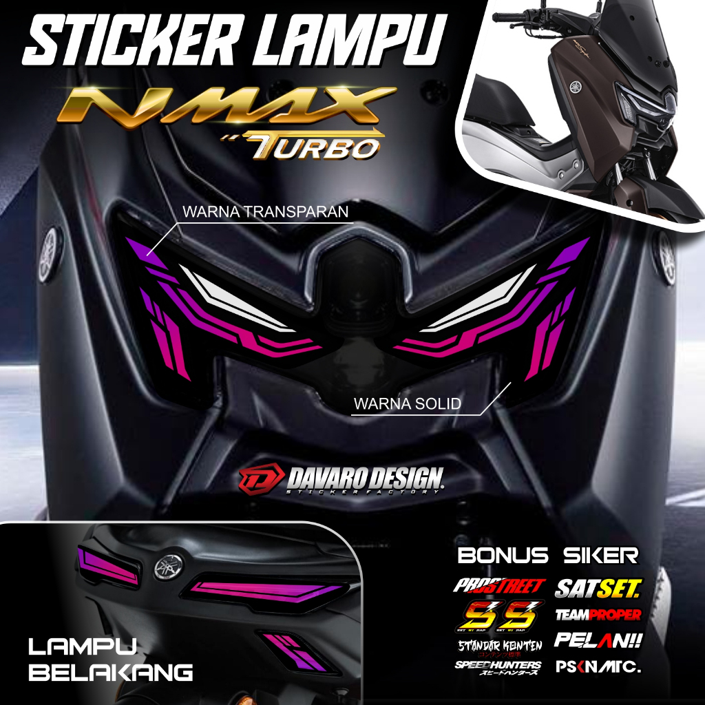 Sticker Lampu Alis Motor NMAX TURBO 2024 2025-Stiker Variasi Lampu Nmax Transparan