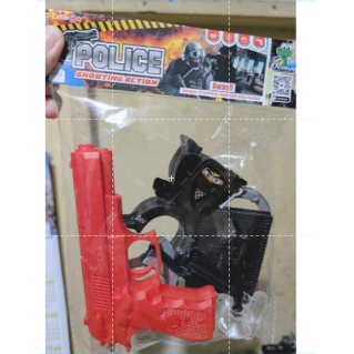 158 Pistol Polisi Mainan Edukatif Anak Pistolan peluru karet nempel Besar Ada Borgol Tembak Action F